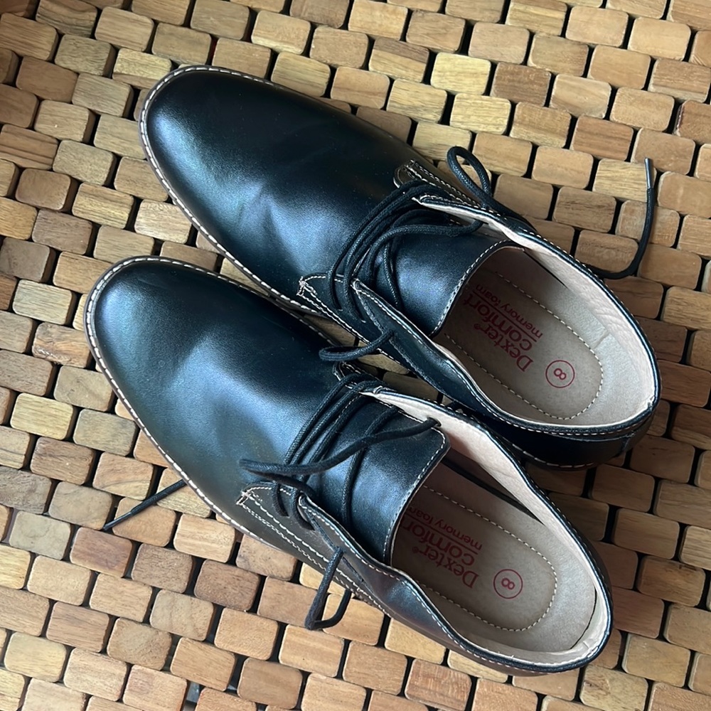 Dexter Comfort Memory Foam Lace-Up Black Boots for Men